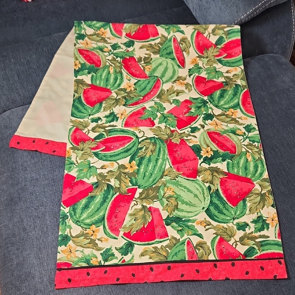 Watermelon Print Table Cotton Runner 18" X 50" handmade